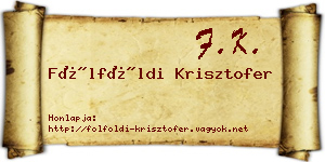 Fölföldi Krisztofer névjegykártya