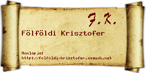 Fölföldi Krisztofer névjegykártya