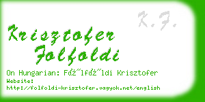 krisztofer folfoldi business card